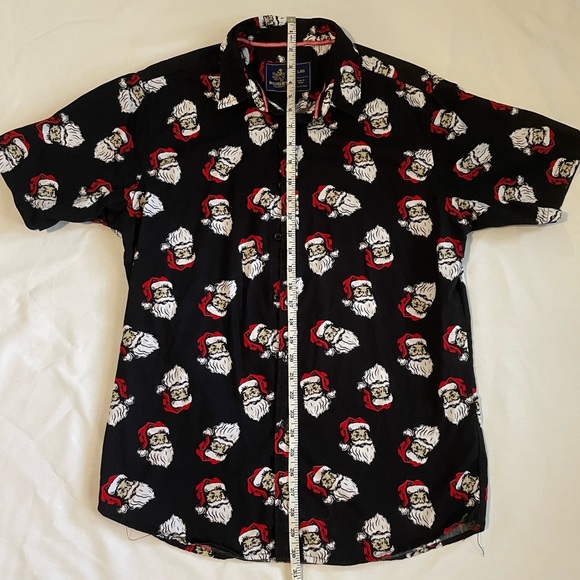 Rugby University Cotton Santa Christmas Button Down Shirt Top Large - Picture 4 of 7